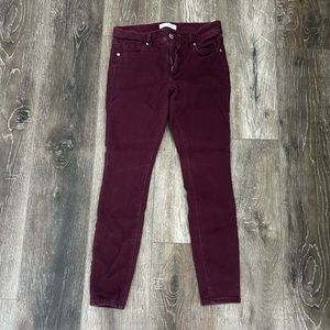 Loft Mid Rise Cranberry Skinny Pant
